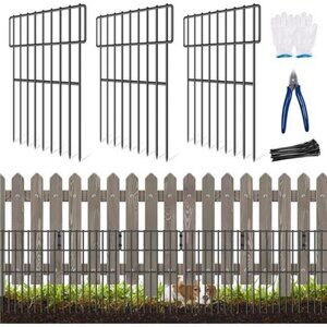 10 Pack Animal Barrier Fence, No Dig Fence 10.8 ft(L) X 17 in(H) Garden Fence